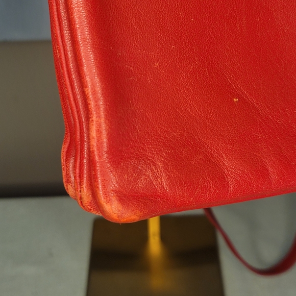 Celine Red Leather Tri-Pouch Crossbody Clutch Bag With Gold Hardware - Picture 12 of 13